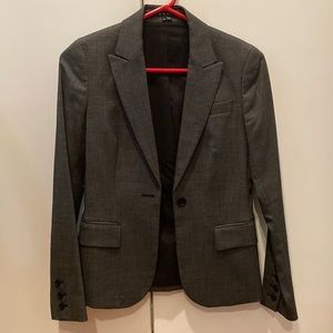 Theory black blazer with white granular detail